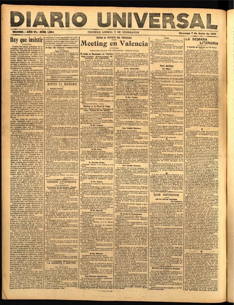 Miniatura de Diario Universal del 7 de junio de 1908