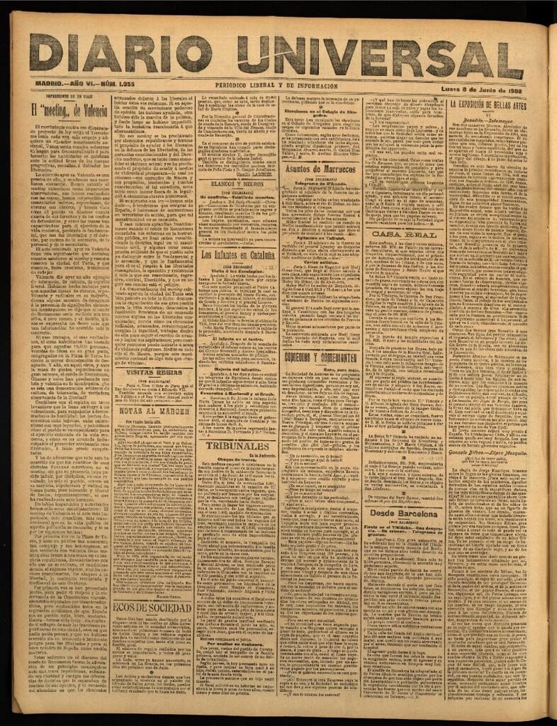 Miniatura de Diario Universal del 8 de junio de 1908