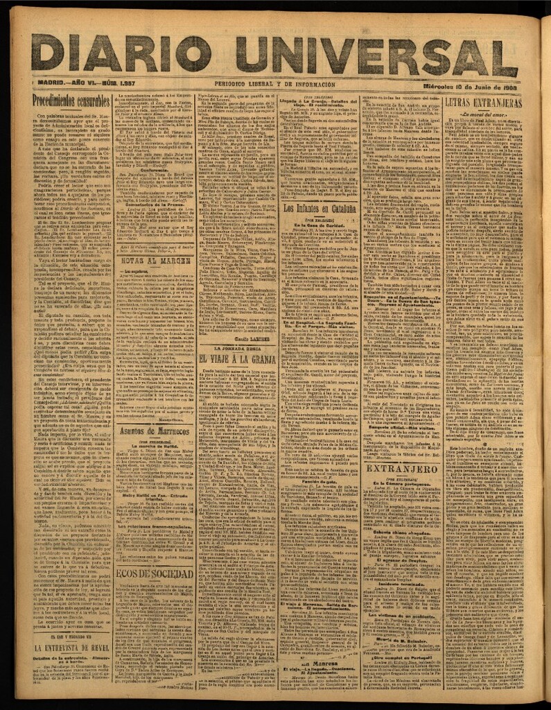 Miniatura de Diario Universal del 10 de junio de 1908
