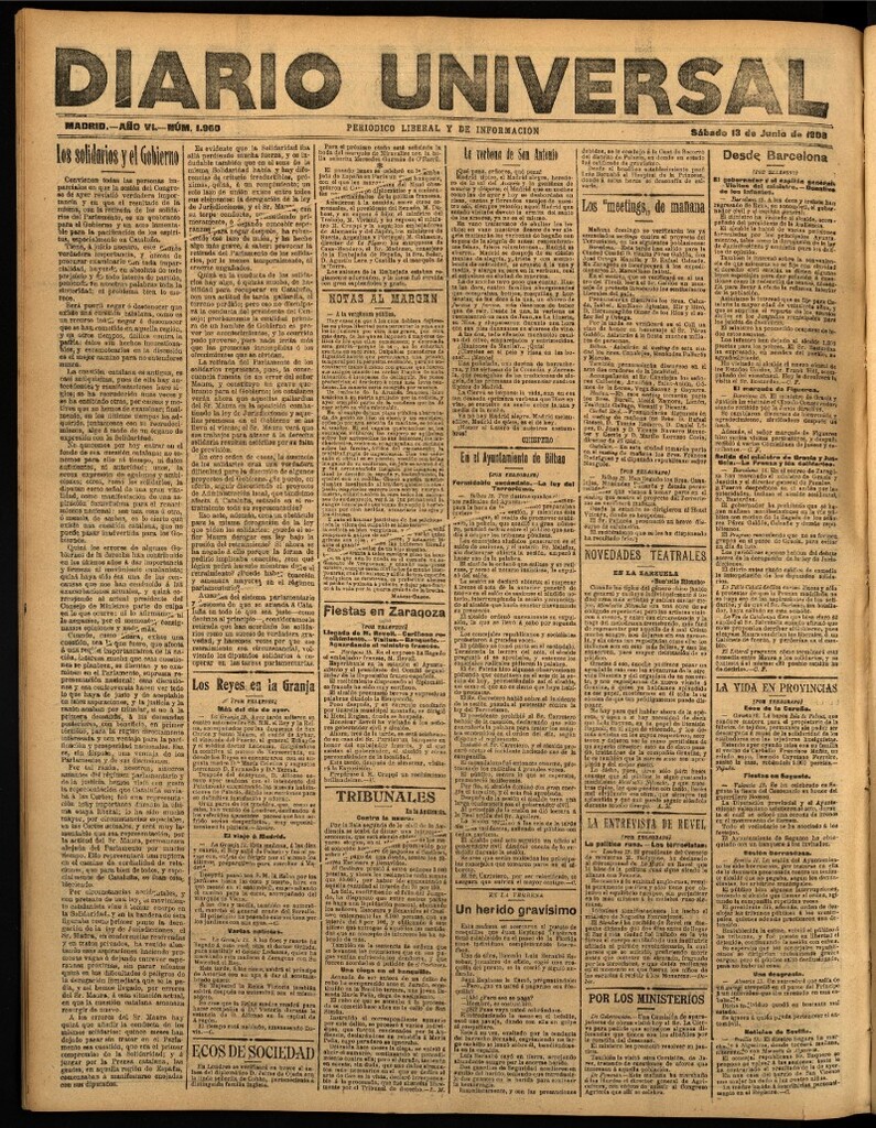 Miniatura de Diario Universal del 13 de junio de 1908