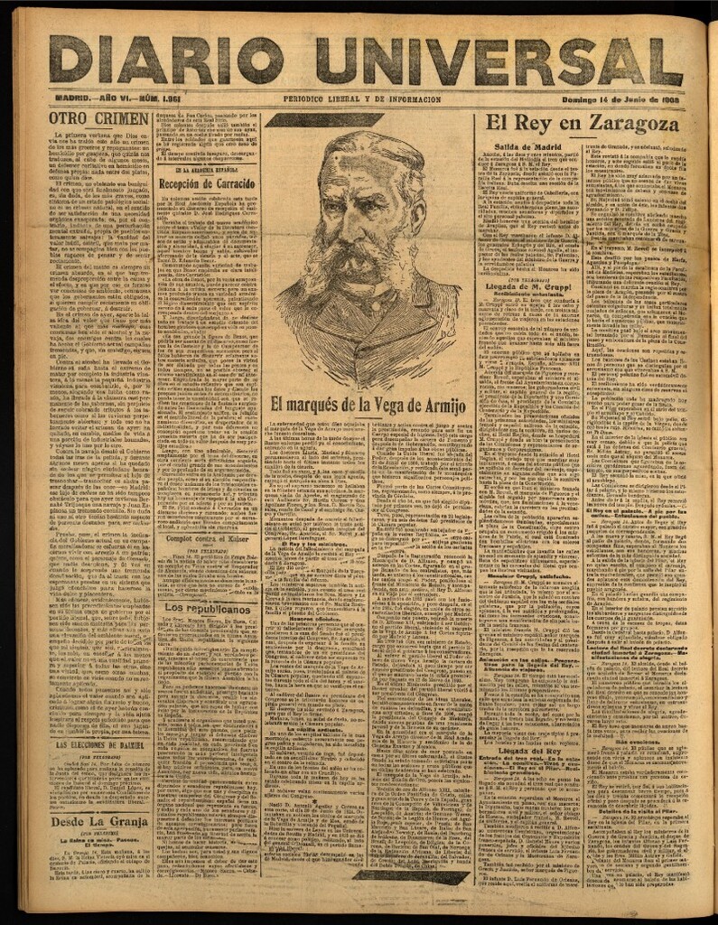 Miniatura de Diario Universal del 14 de junio de 1908