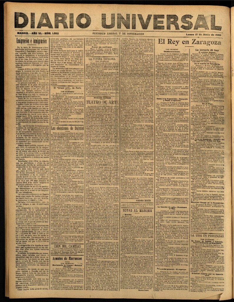Miniatura de Diario Universal del 15 de junio de 1908