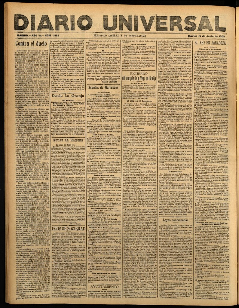 Miniatura de Diario Universal del 16 de junio de 1908