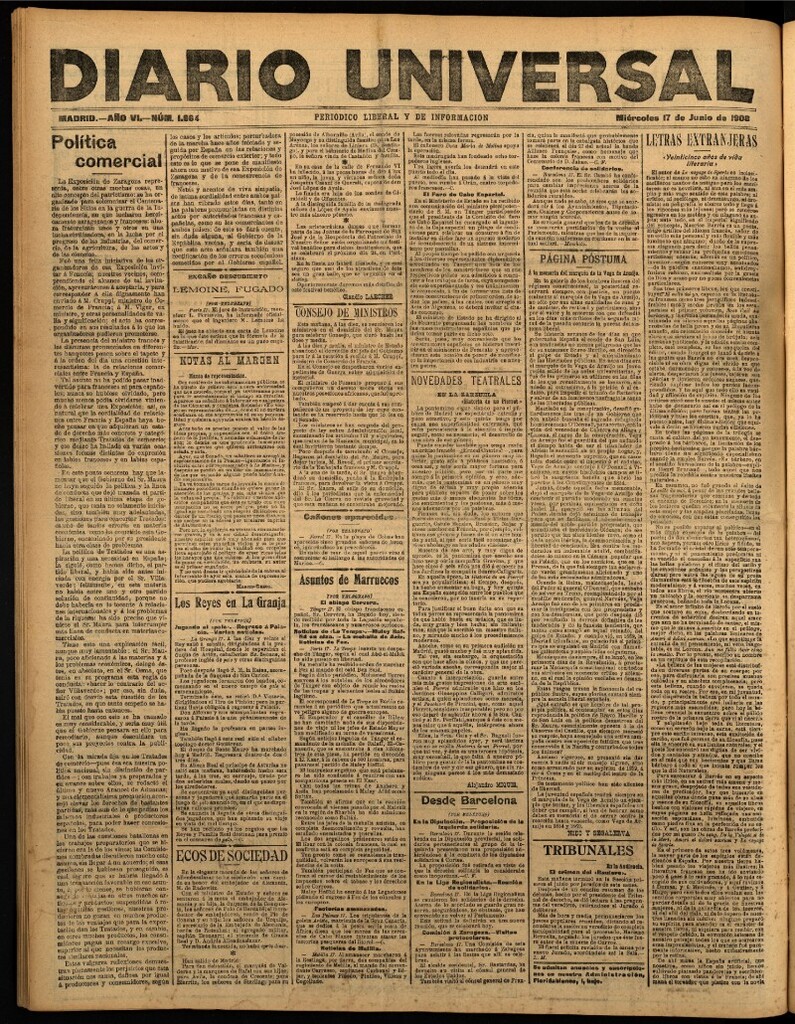 Miniatura de Diario Universal del 17 de junio de 1908