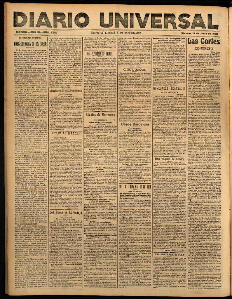 Miniatura de Diario Universal del 19 de junio de 1908