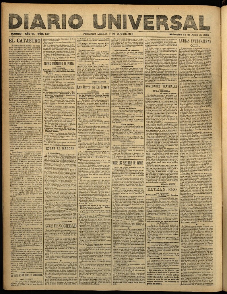 Miniatura de Diario Universal del 24 de junio de 1908