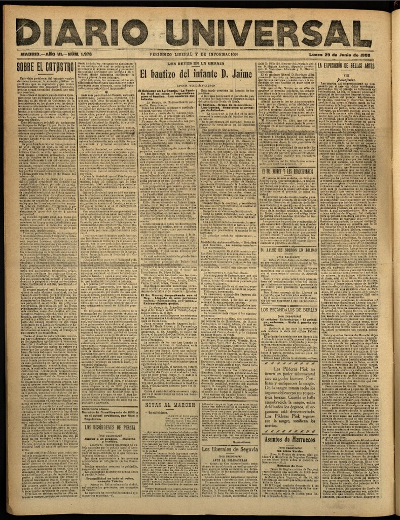 Miniatura de Diario Universal del 29 de junio de 1908