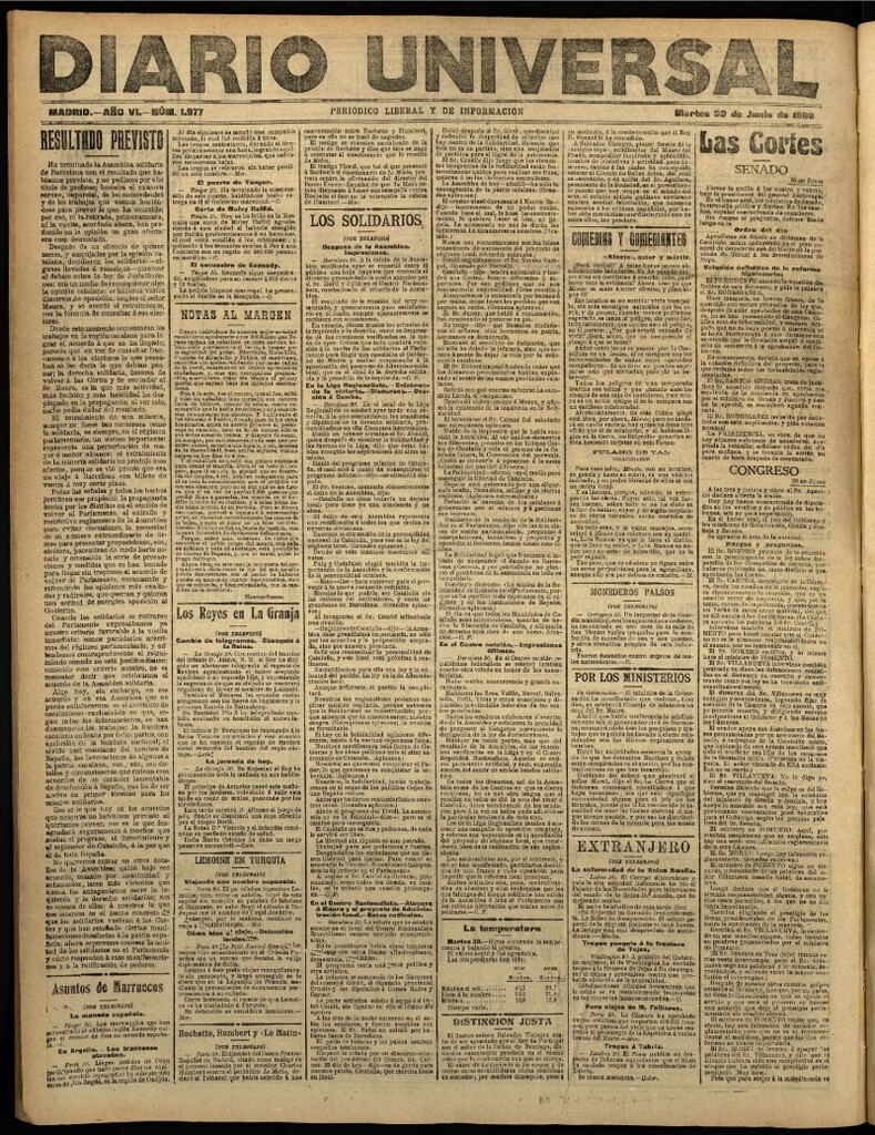 Miniatura de Diario Universal del 30 de junio de 1908