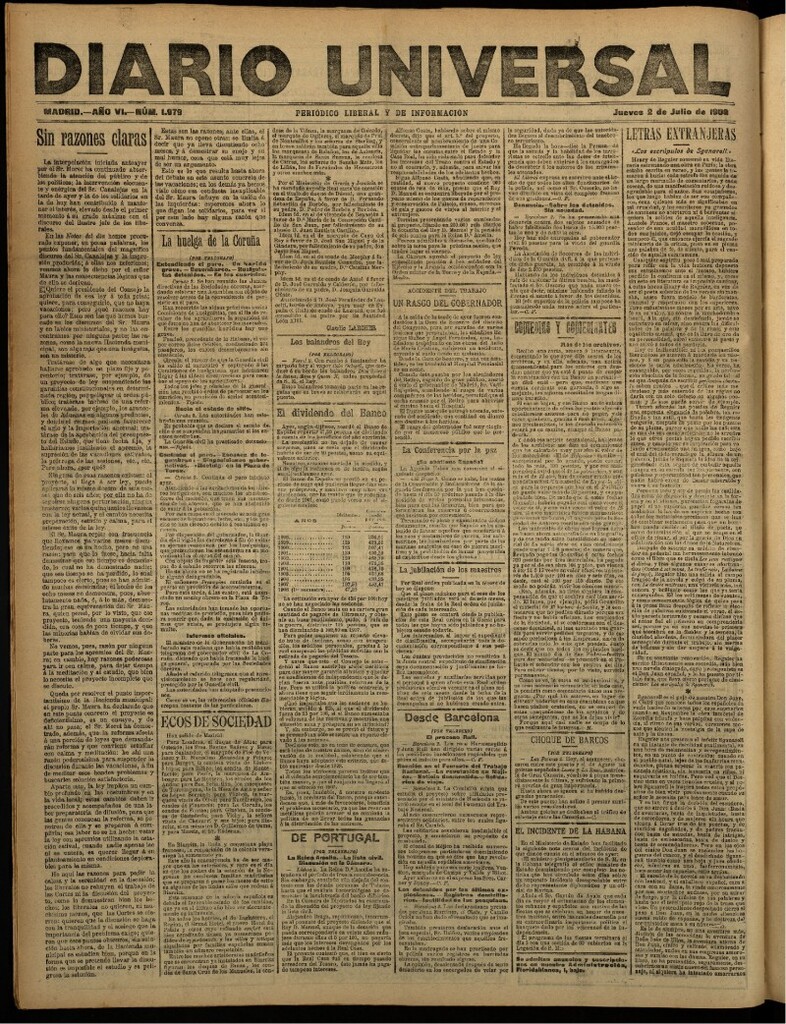 Miniatura de Diario Universal del 2 de julio de 1908