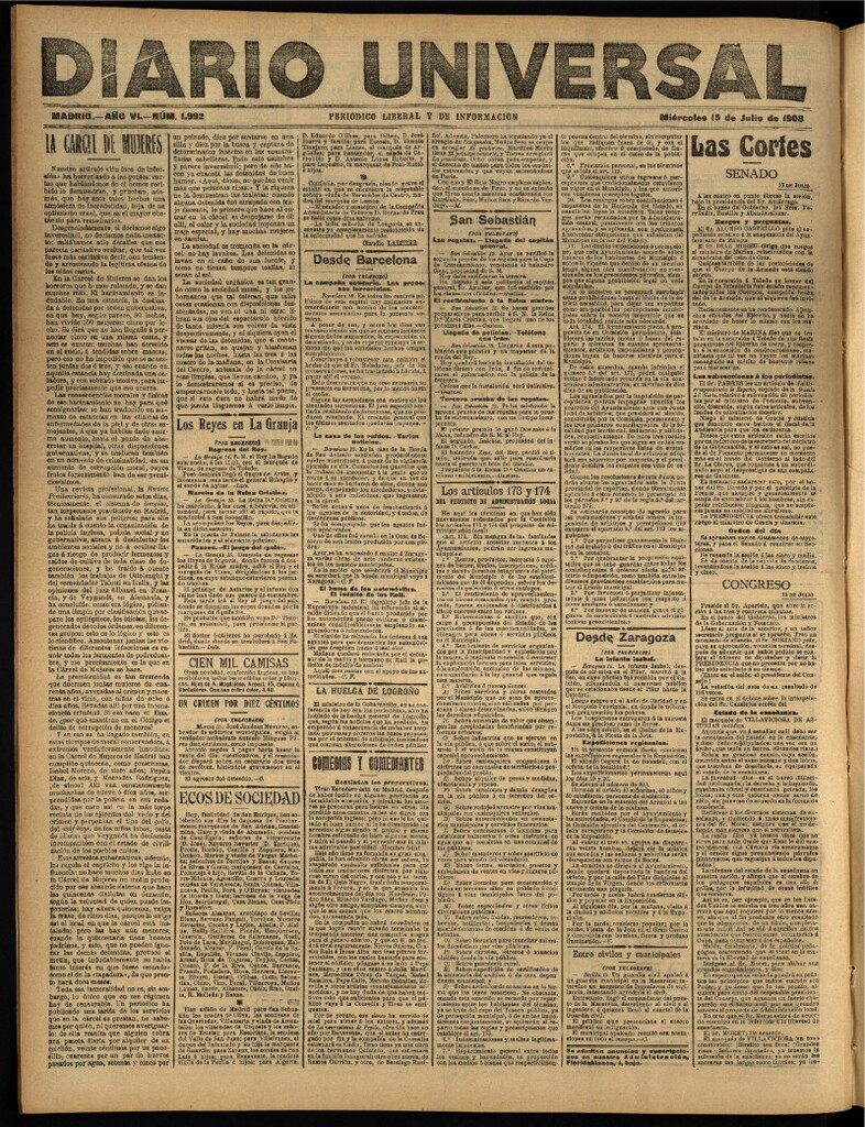 Miniatura de Diario Universal del 15 de julio de 1908