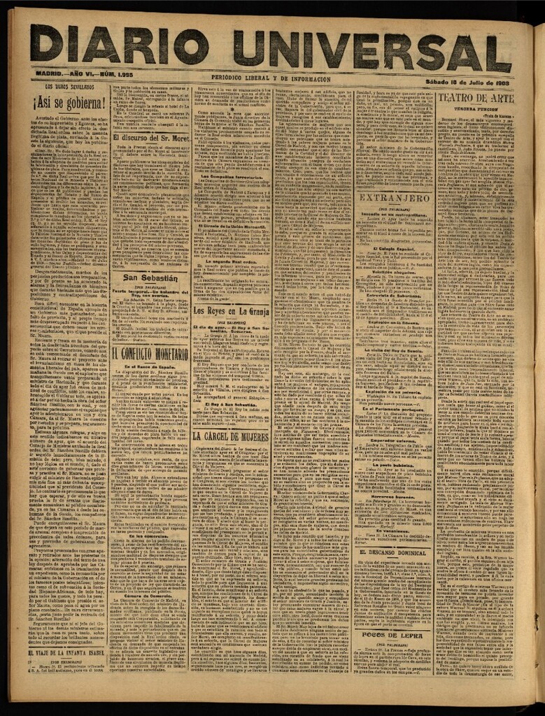 Miniatura de Diario Universal del 18 de julio de 1908