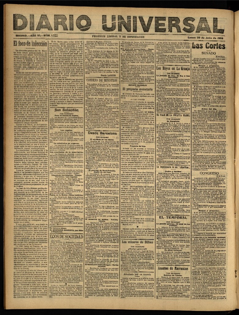 Miniatura de Diario Universal del 20 de julio de 1908