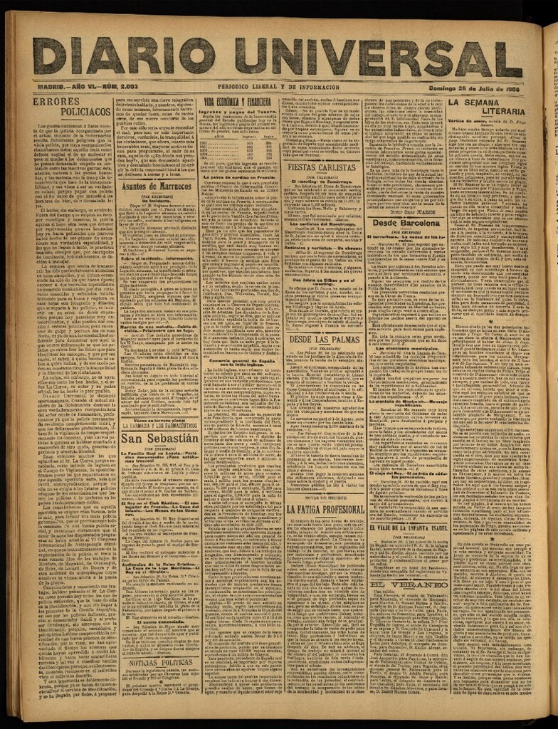 Miniatura de Diario Universal del 26 de julio de 1908