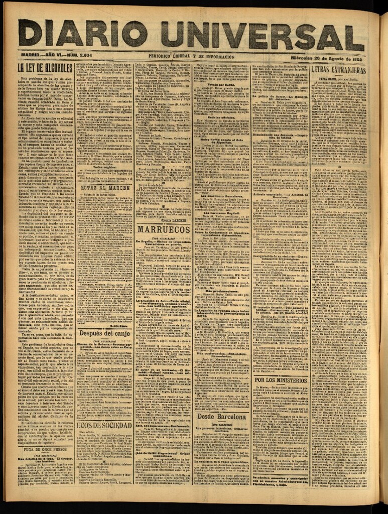 Miniatura de Diario Universal del 26 de agosto de 1908