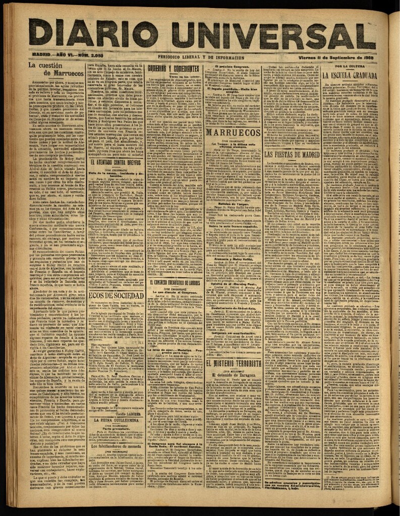 Miniatura de Diario Universal del 11 de septiembre de 1908