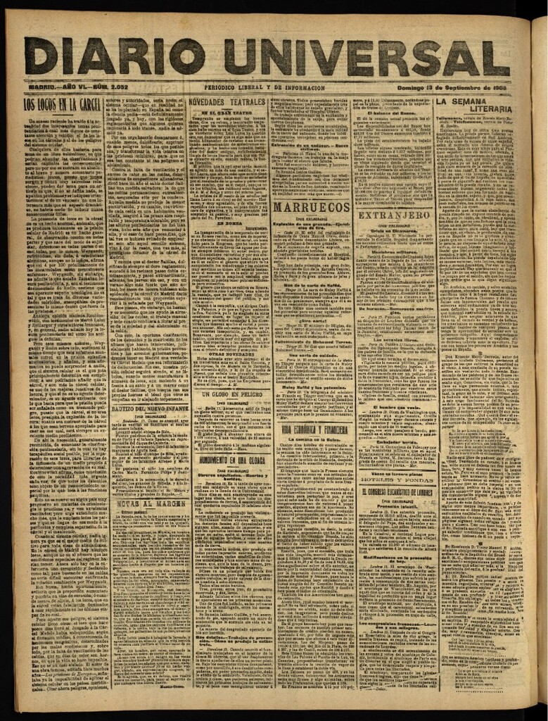 Miniatura de Diario Universal del 13 de septiembre de 1908
