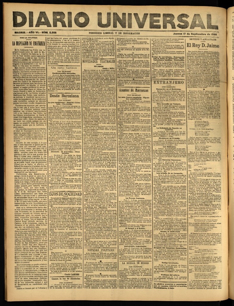 Miniatura de Diario Universal del 17 de septiembre de 1908