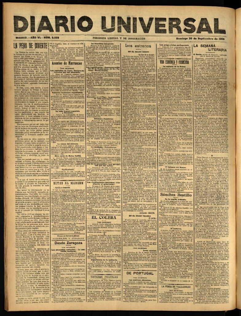Miniatura de Diario Universal del 20 de septiembre de 1908