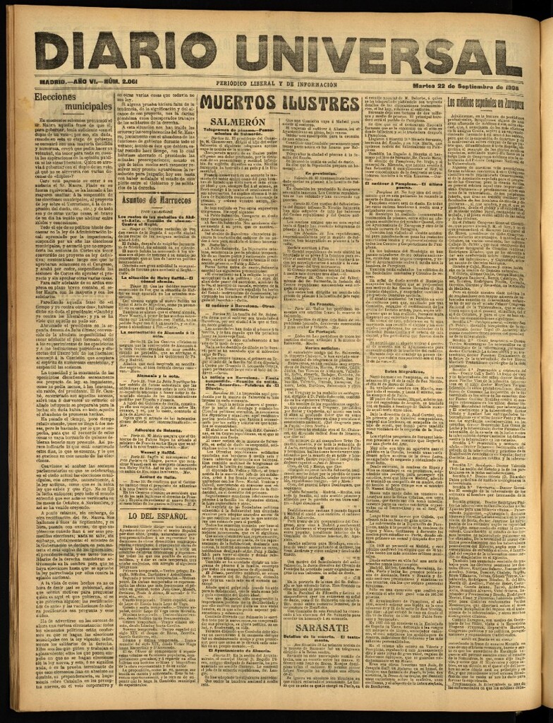 Miniatura de Diario Universal del 22 de septiembre de 1908