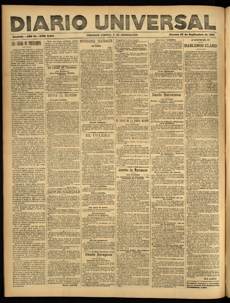 Miniatura de Diario Universal del 25 de septiembre de 1908