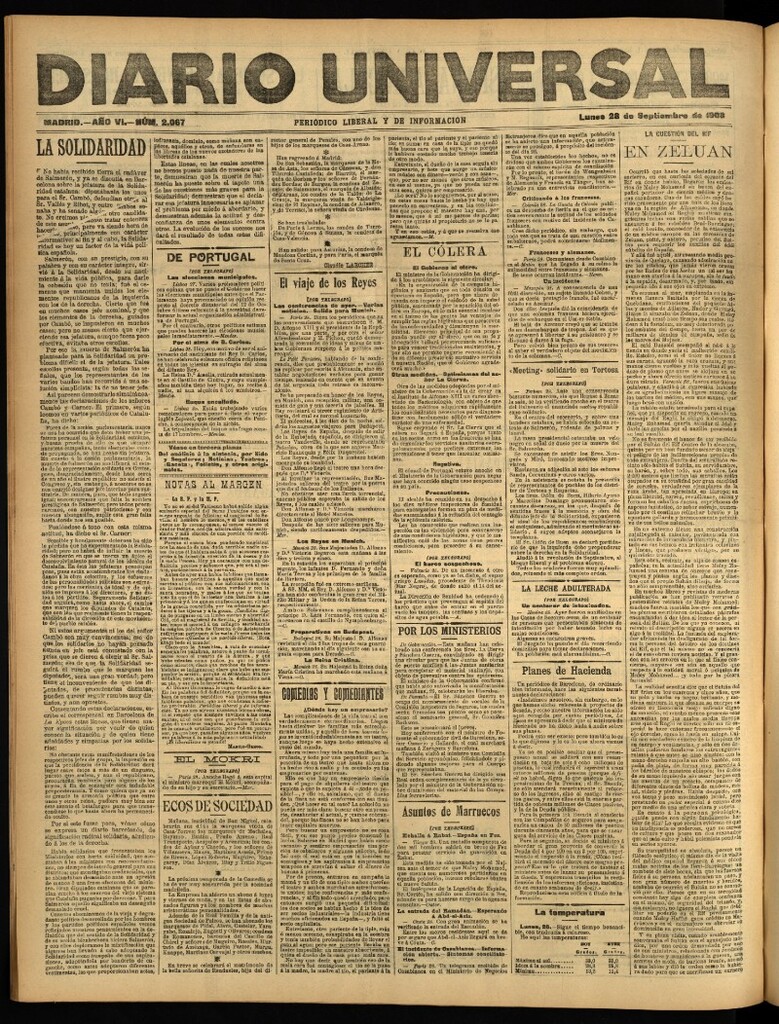 Miniatura de Diario Universal del 28 de septiembre de 1908