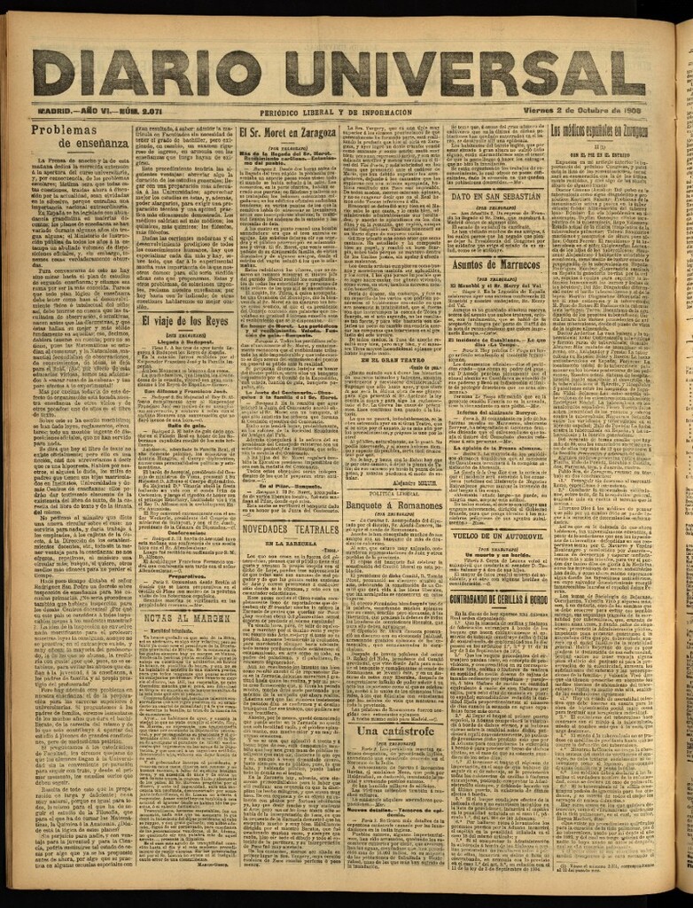 Miniatura de Diario Universal del 2 de octubre de 1908