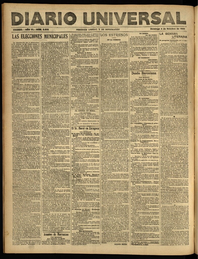 Miniatura de Diario Universal del 4 de octubre de 1908