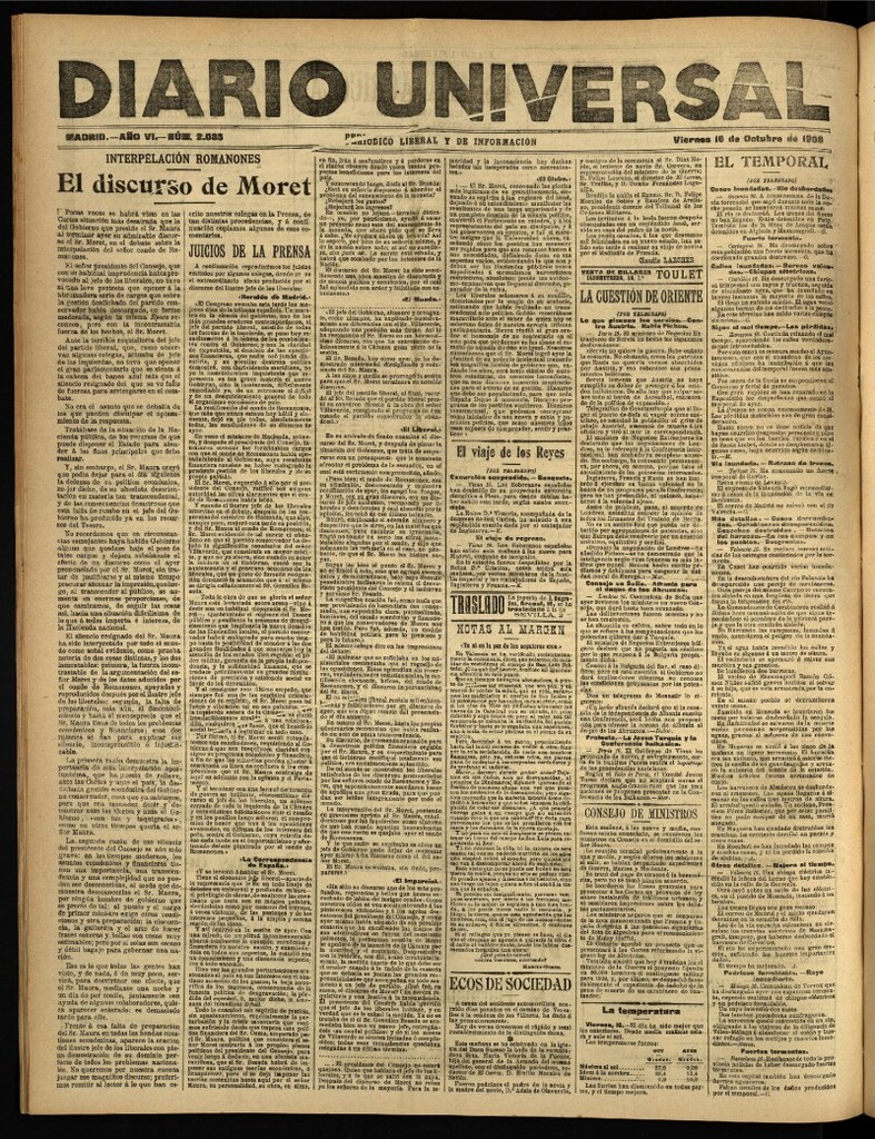 Miniatura de Diario Universal del 16 de octubre de 1908