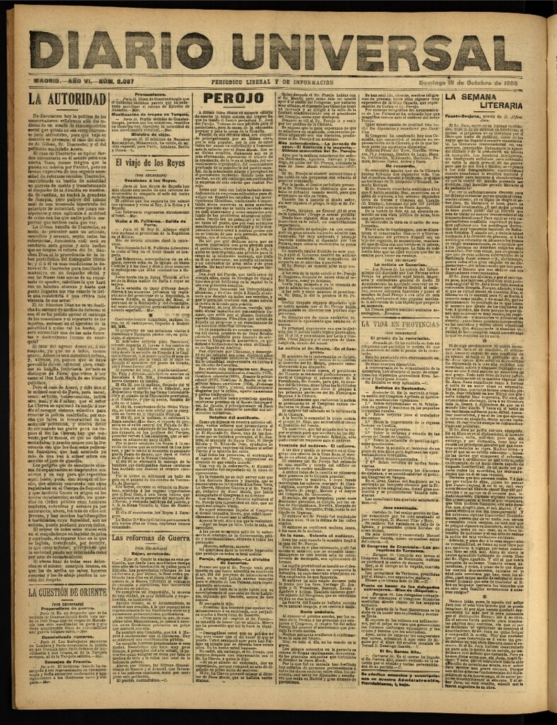 Miniatura de Diario Universal del 18 de octubre de 1908