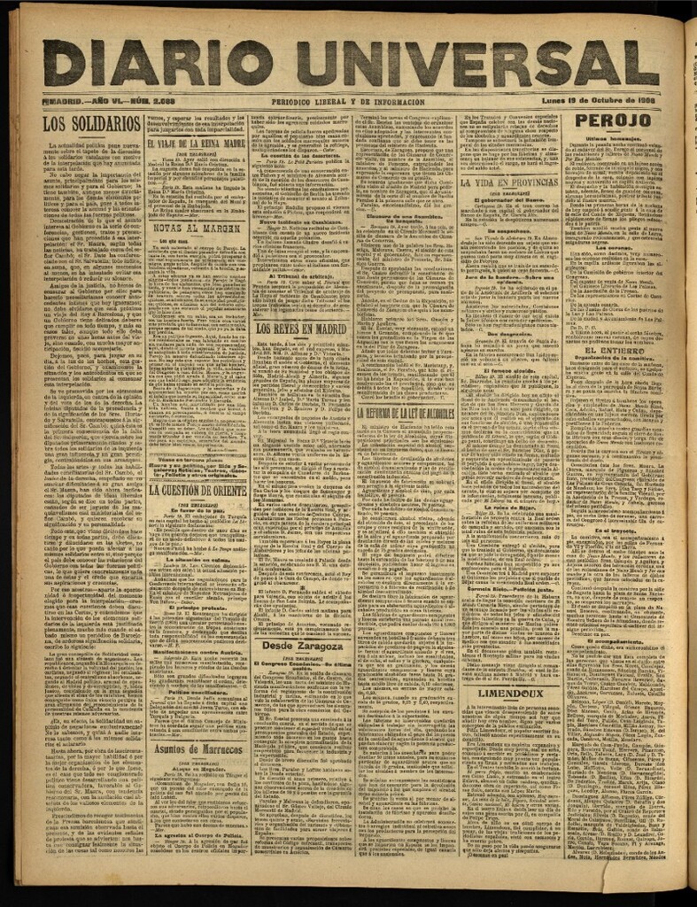 Miniatura de Diario Universal del 19 de octubre de 1908