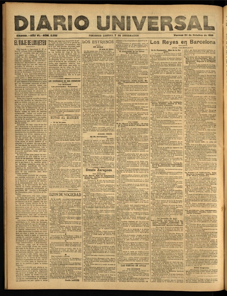 Miniatura de Diario Universal del 23 de octubre de 1908