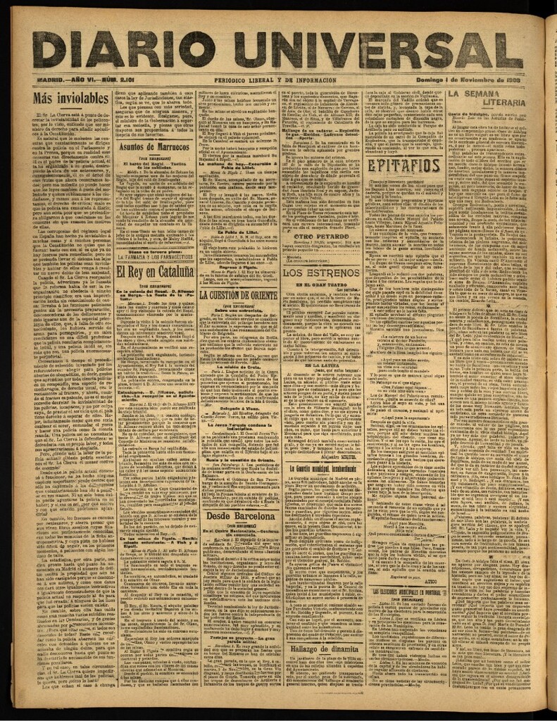 Miniatura de Diario Universal del 1 de noviembre de 1908