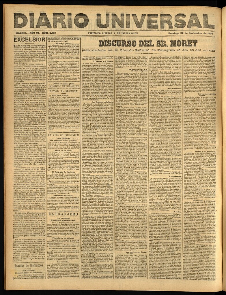 Miniatura de Diario Universal del 22 de noviembre de 1908
