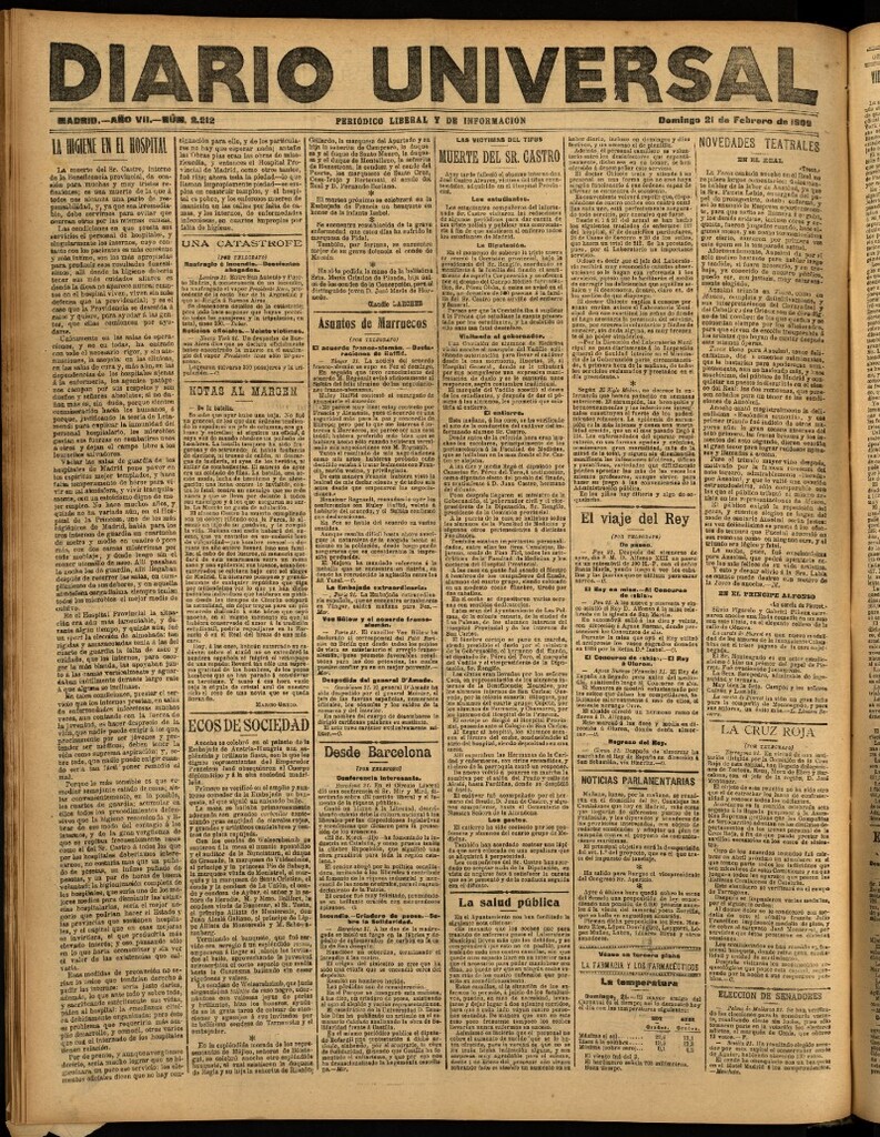 Miniatura de Diario Universal del 21 de febrero de 1909
