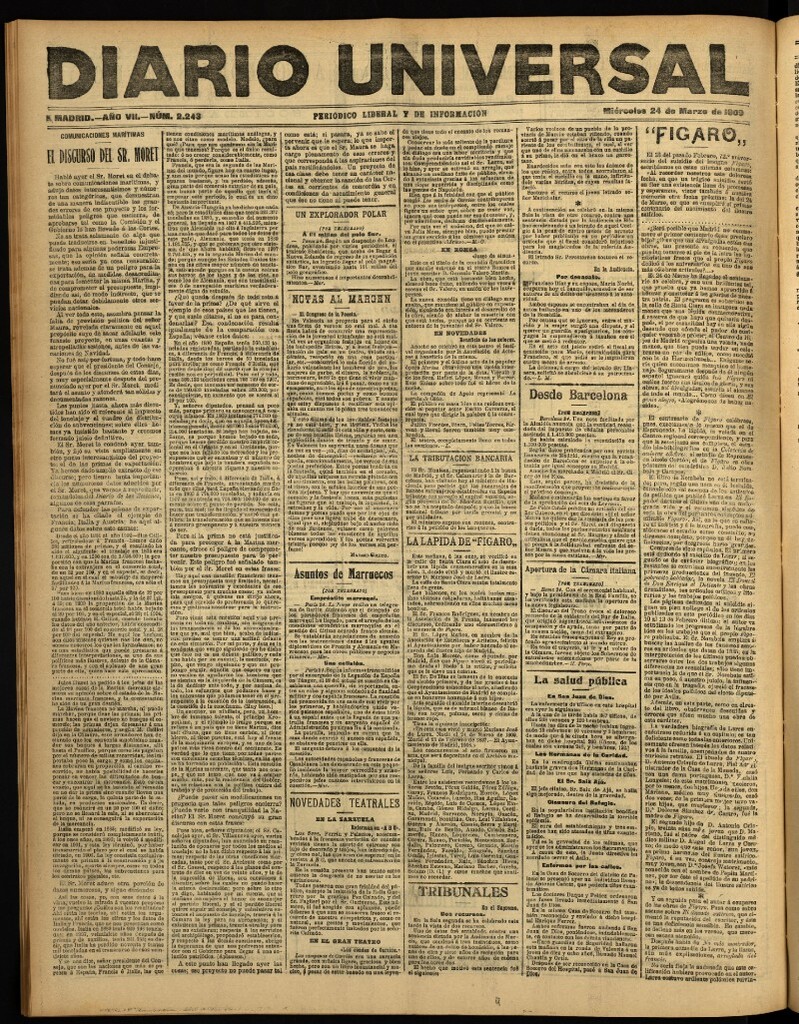 Miniatura de Diario Universal del 24 de marzo de 1909