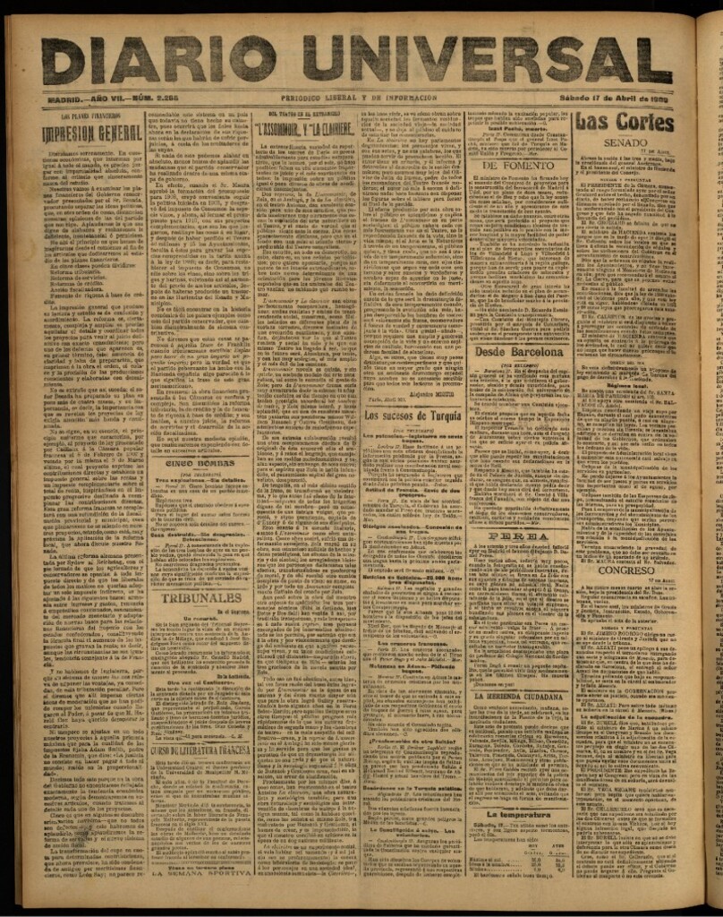 Miniatura de Diario Universal del 17 de abril de 1909