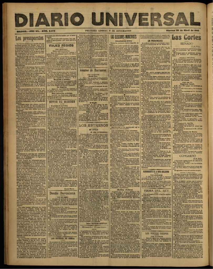 Miniatura de Diario Universal del 30 de abril de 1909