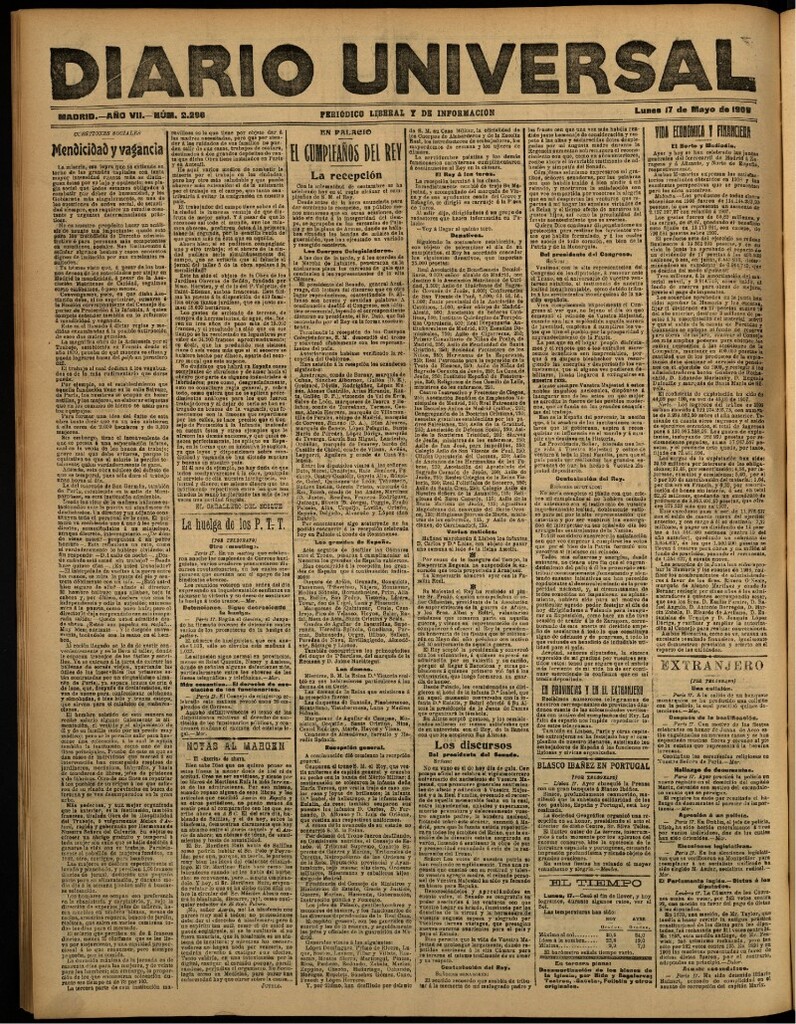 Miniatura de Diario Universal del 17 de mayo de 1909