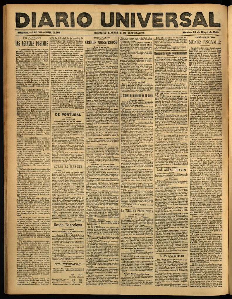 Miniatura de Diario Universal del 25 de mayo de 1909