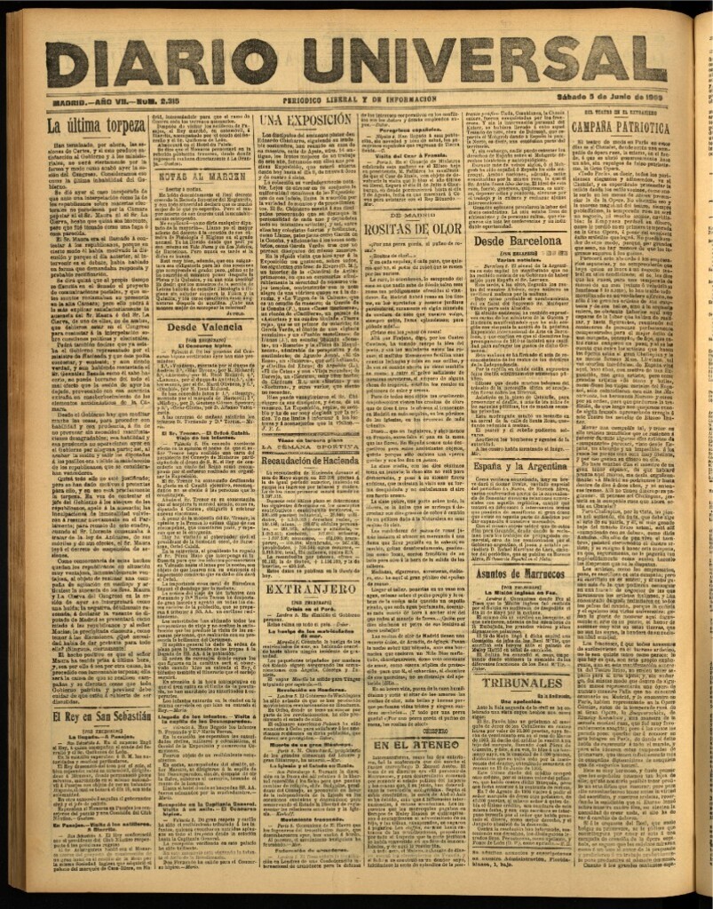 Miniatura de Diario Universal del 5 de junio de 1909