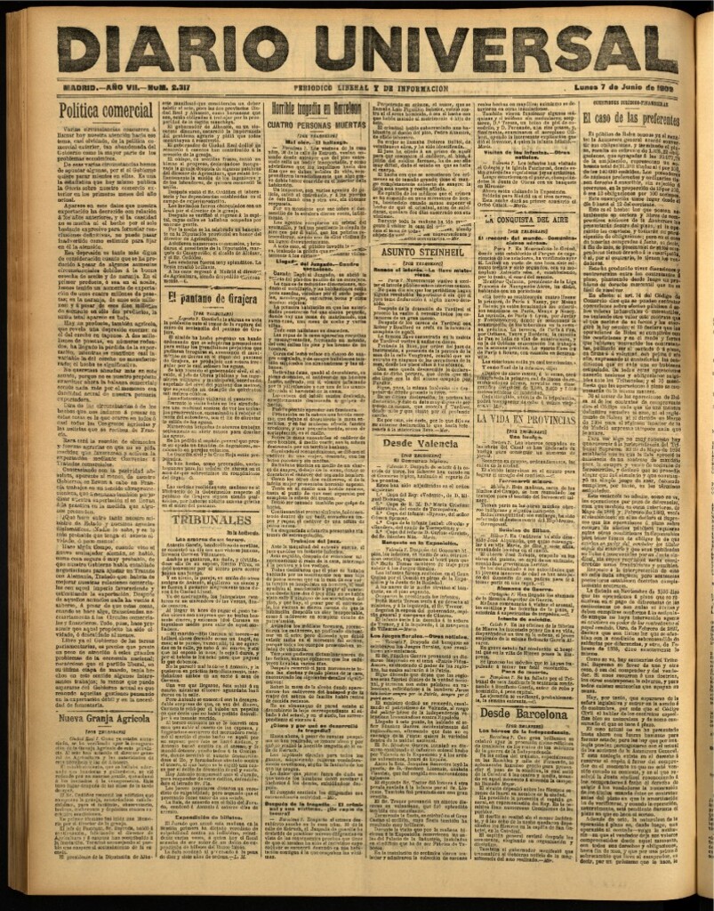 Miniatura de Diario Universal del 7 de junio de 1909