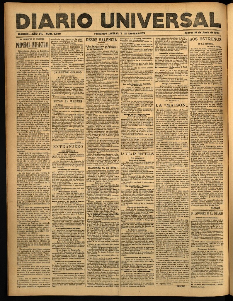 Miniatura de Diario Universal del 10 de junio de 1909