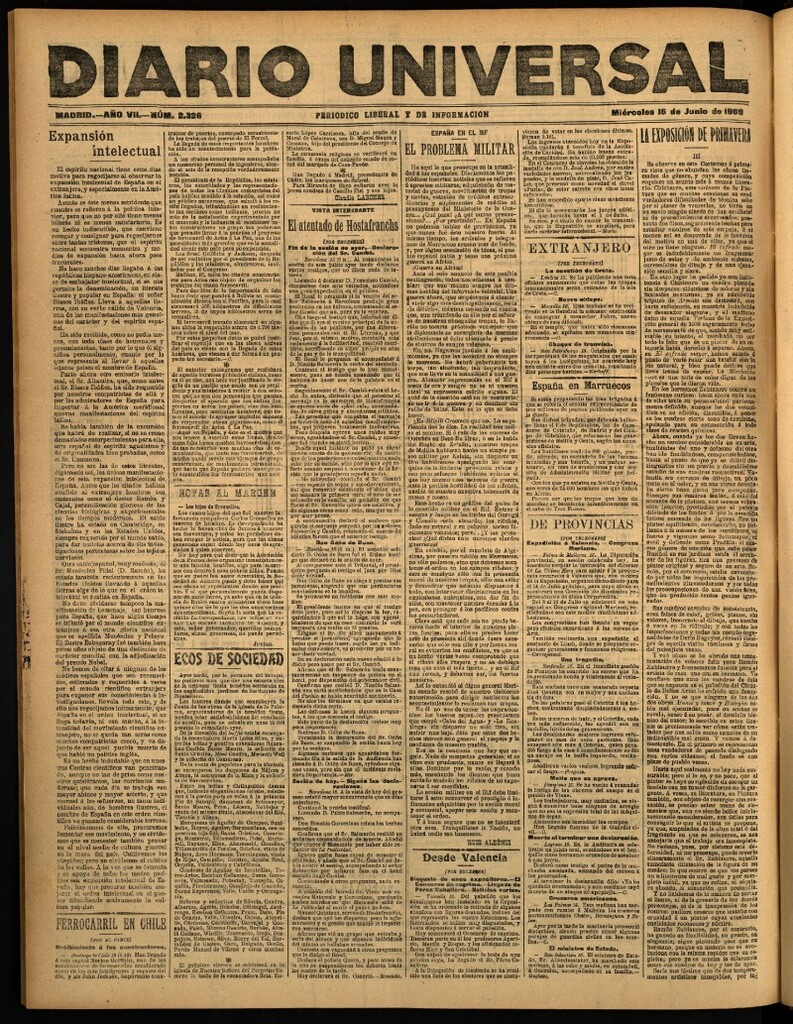 Miniatura de Diario Universal del 16 de junio de 1909