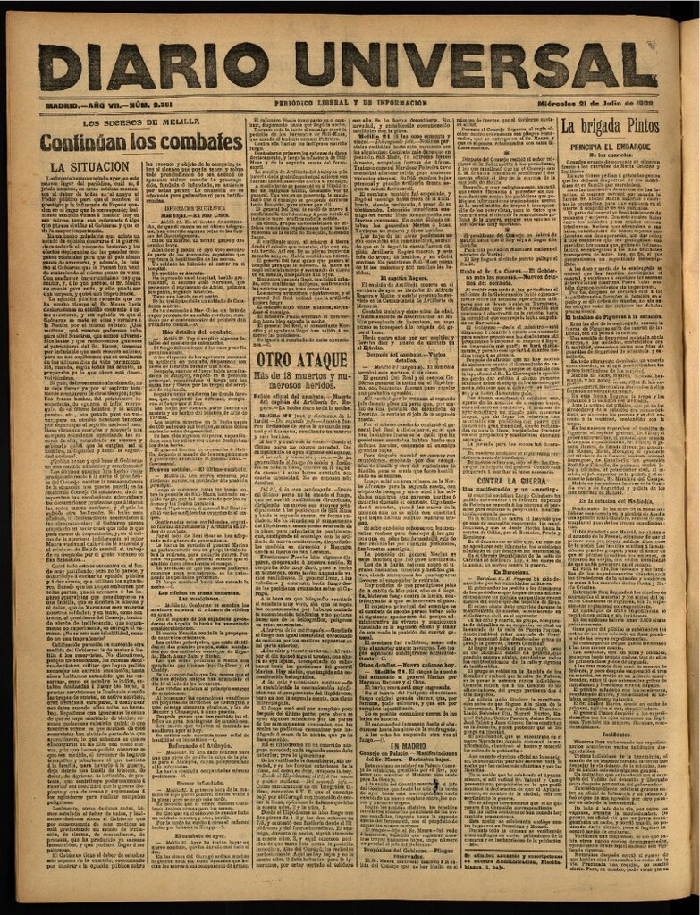 Miniatura de Diario Universal del 21 de julio de 1909