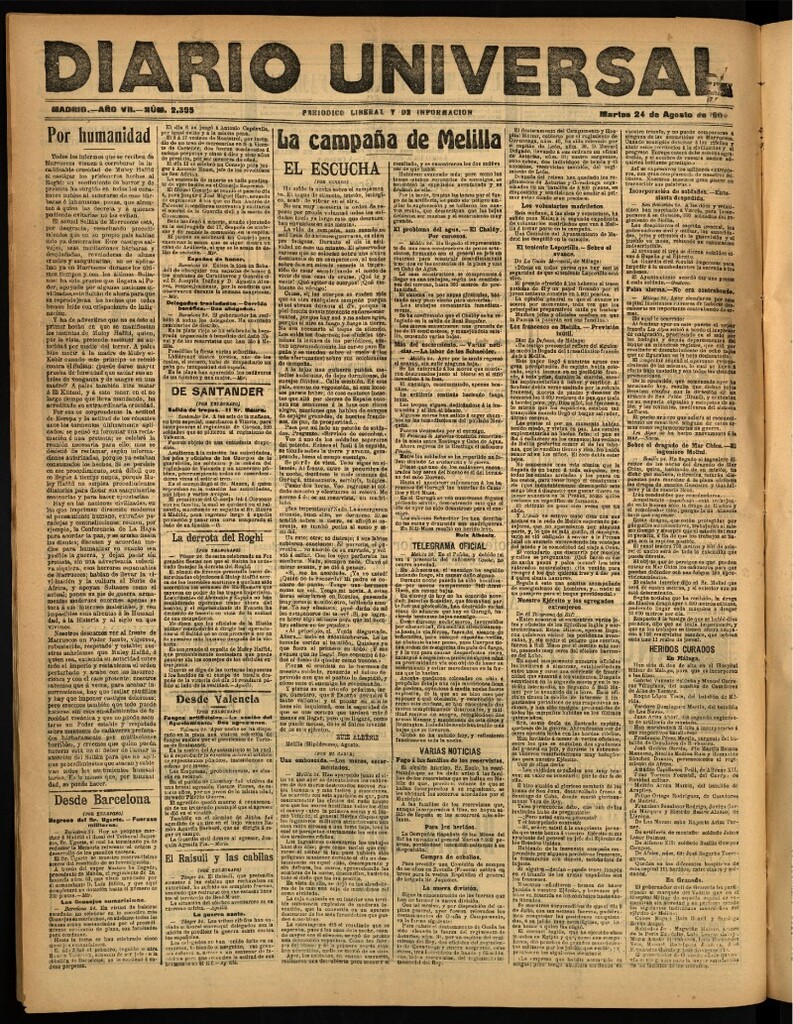 Miniatura de Diario Universal del 24 de agosto de 1909