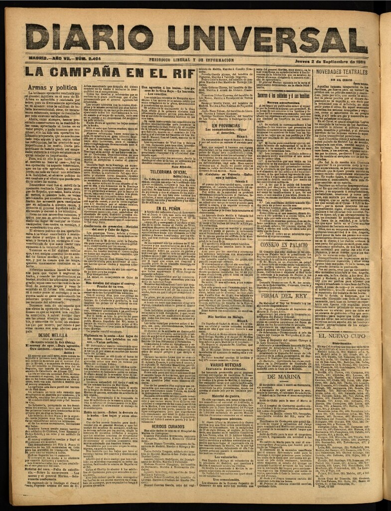 Miniatura de Diario Universal del 2 de septiembre de 1909