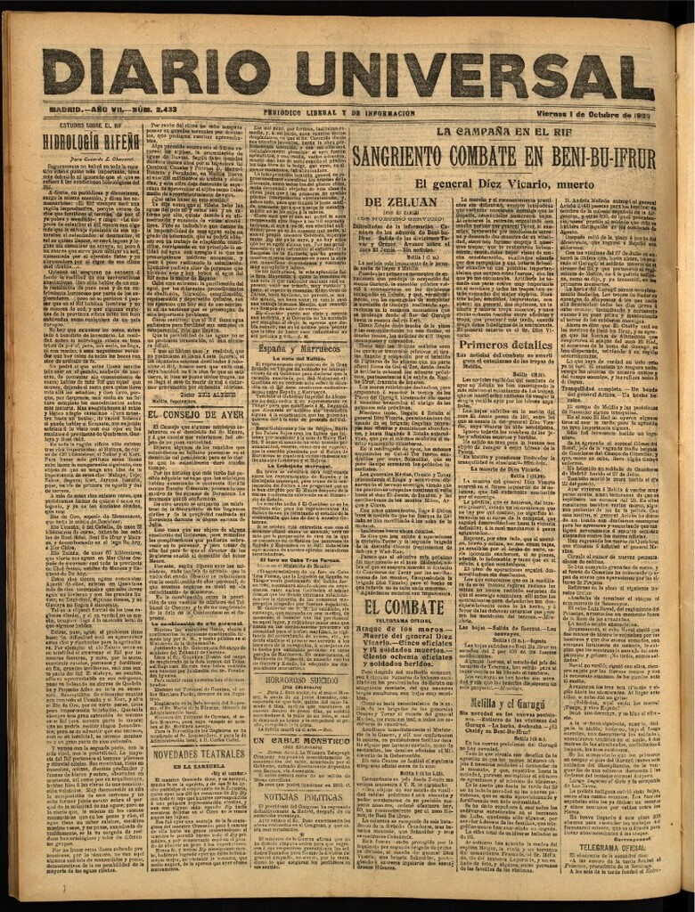 Miniatura de Diario Universal del 1 de octubre de 1909