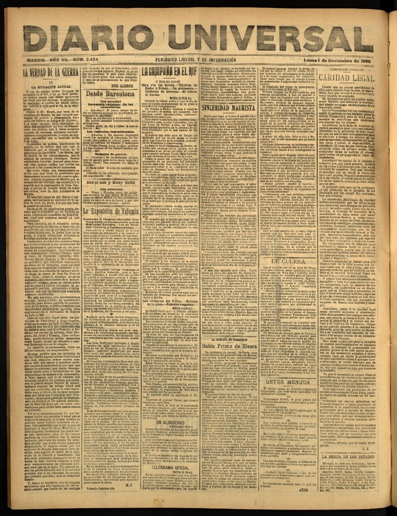 Miniatura de Diario Universal del 1 de noviembre de 1909