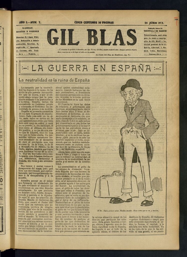 Miniatura de Gil Blas del 25 de junio de 1915