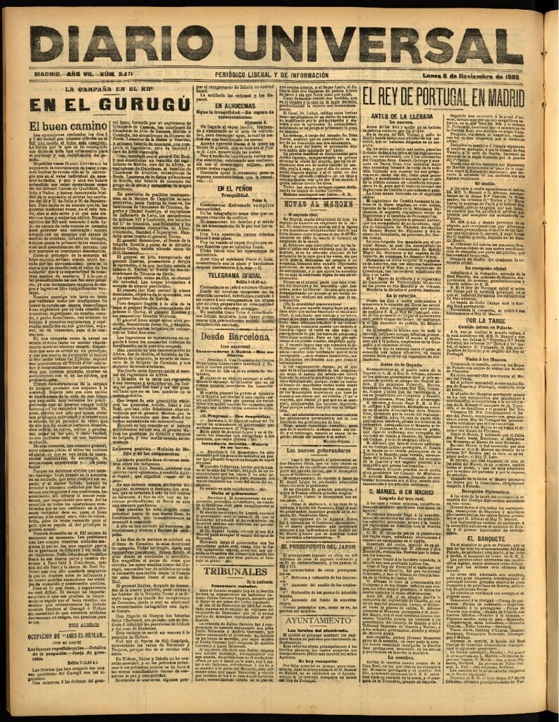 Miniatura de Diario Universal del 8 de noviembre de 1909